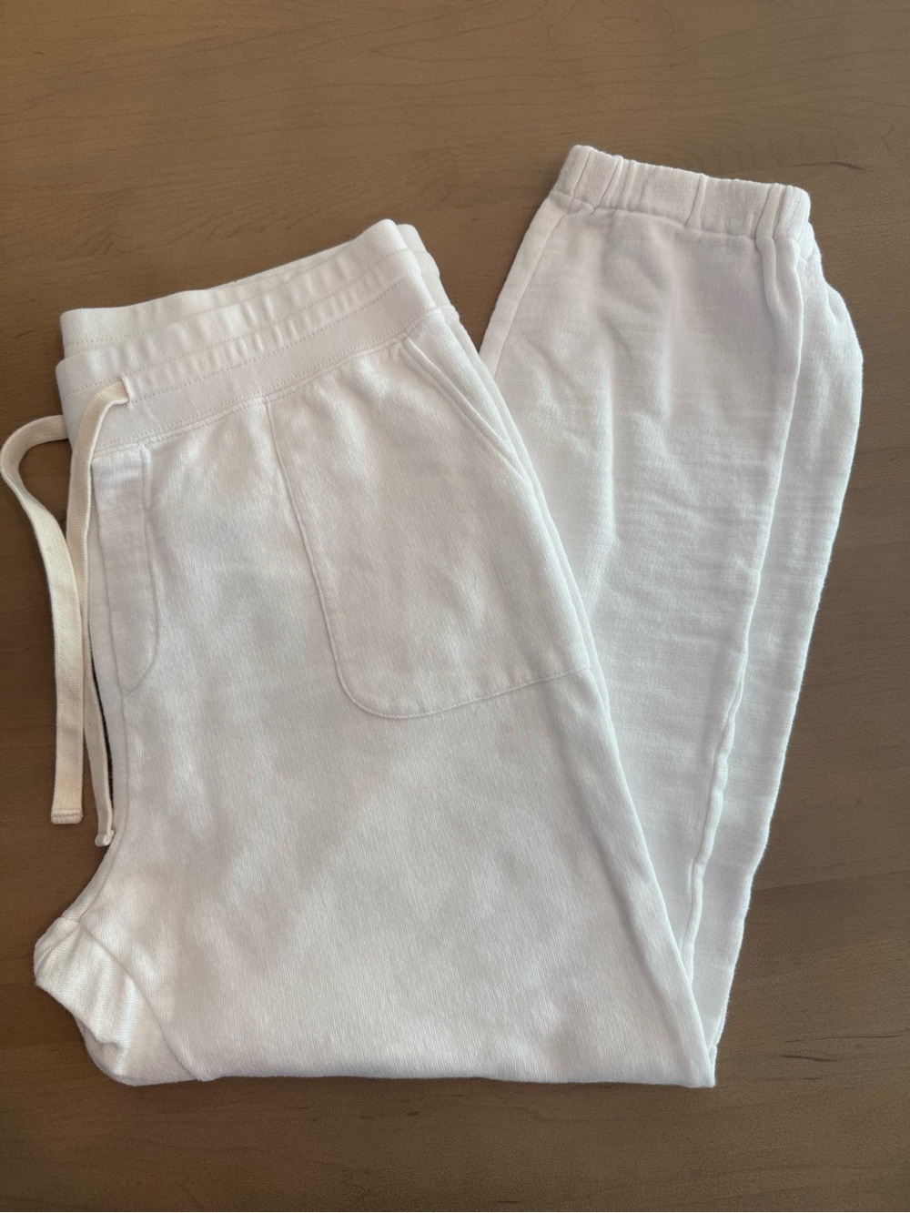 J Crew Vintage Fleece White Drawstring Sweatpants
